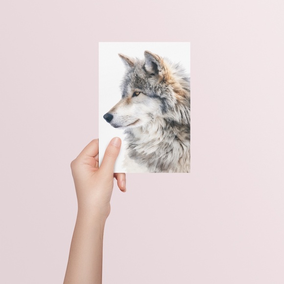 Watercolor Wolf with Mystical Aura Portrait Wall Art Print Poster, Unframed - Picture 5 of 6